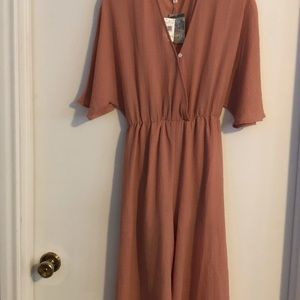 Plush color wide-leg Capri jumpsuit